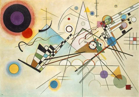 WASSILY KANDINSKY，《构图 VIII》，1923 年。先锋艺术是我喜爱的艺术语言之一。